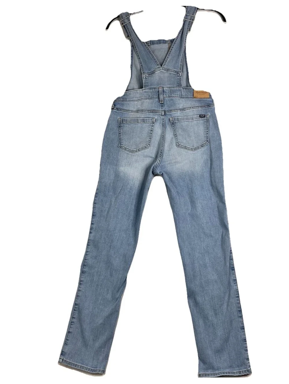 Abercrombie Kids Girls Overalls Size 13 / 14 Denim Jean Bib Faded EUC